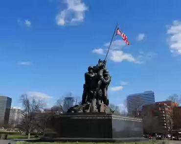 P1100574 This memorial depicts a scene made popular by a famous photograph shot during the WWII Pacific battle in a remote island called Iwo Jima. Battle: 19 February to...