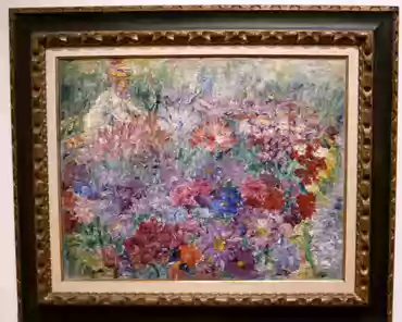 P1100427 Emil Nolde, Flower garden, kneeling woman with hat, 1908.