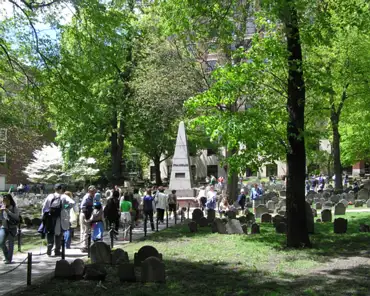 17 Granary burial ground, an early Boston cemetery where many local celebrities and fathers of the American Independance are buried