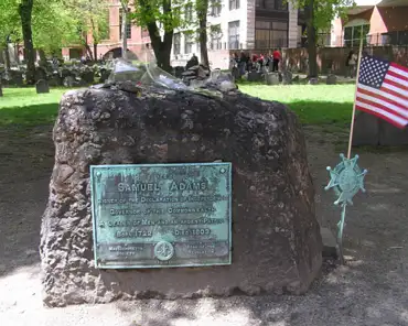 18 Samuel Adams' grave, who co-signed the declaration of independance, and whose son is well-known for founding a popular beer company