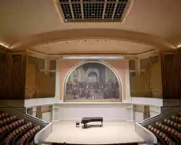 P1150010 The School of Athens was painted by Raphael in 1510. The original copy of the painting is located in the Vatican . This copy, completed in 1900, is located in...